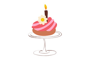 Hand painted bakery set featuring a