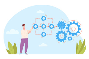 Implementation process.Business, a Person Illustration by Stock-Smart-Start