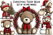 Christmas Teddy Bear Clipart, an Illustration by Craft Nest (Thumbnail 1 of 11)