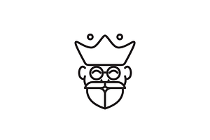 the king old man king head line logo, a Branding & Logo Template by devastd