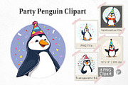 Party Penguin Clipart, a Graphic by Artnoy (Thumbnail 1 of 5)