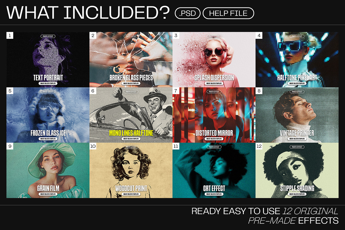 12 Photo Effect Templates, a Layer Style Add-On by iDoodle Studio (Photo 2 of 6)