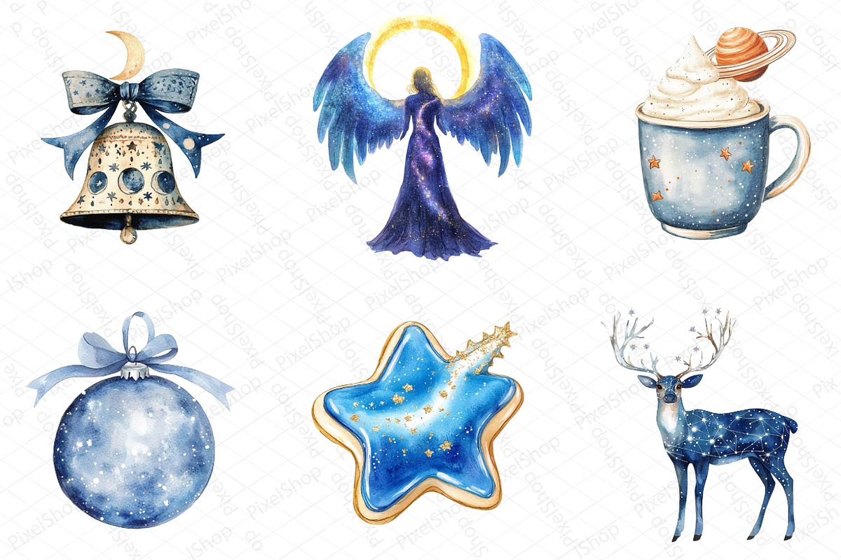 Celestial Christmas Clipart, an Illustration by DreamPrint404 (Photo 4 of 5)