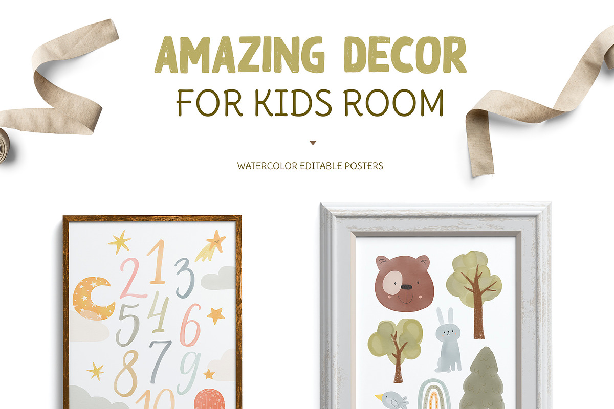 Watercolor Childhood Nursery Set, an Animal Illustration by Beauty Drops (Photo 8 of 12)