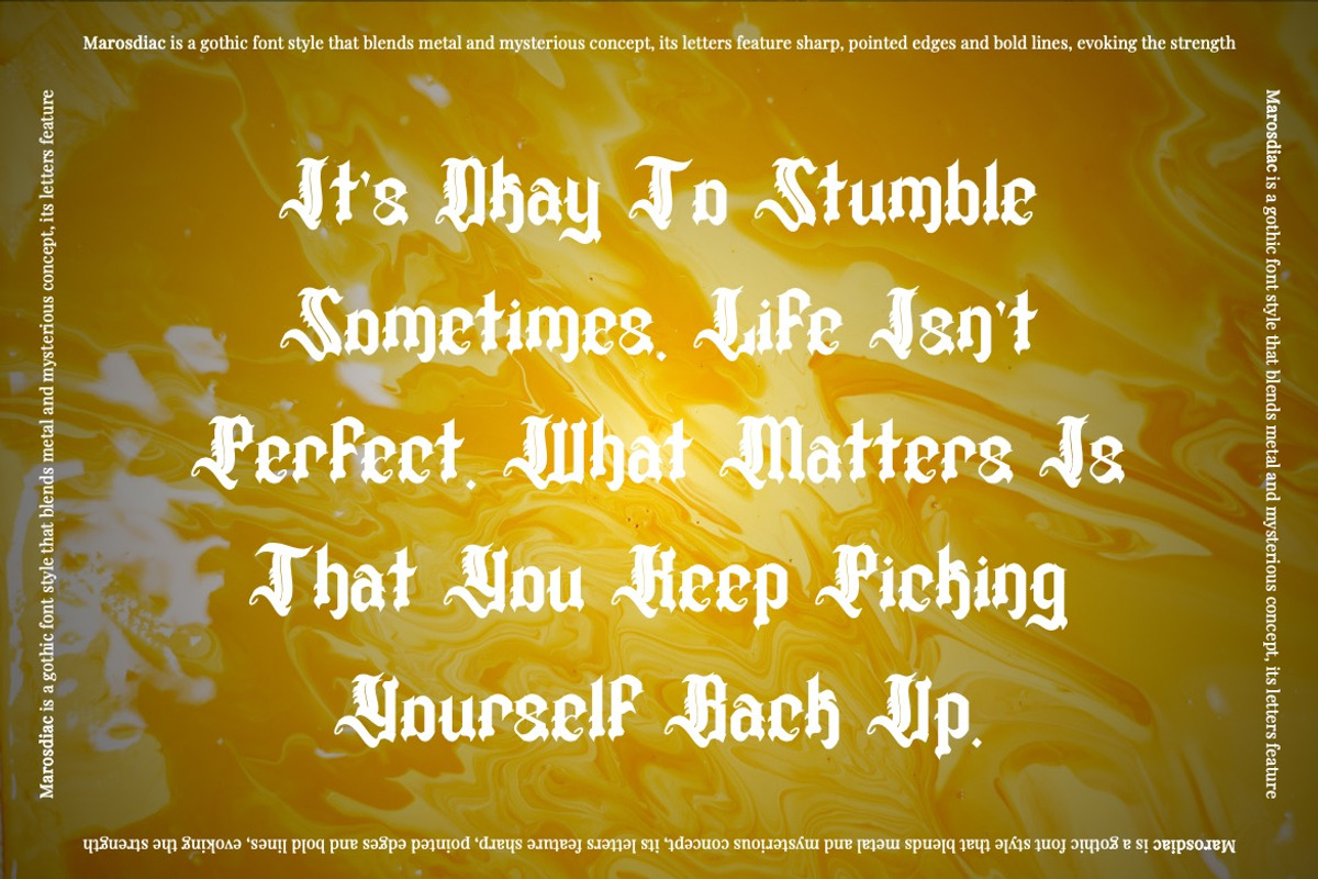 Marosdiac - Modern Blackletter Font, a Blackletter Font by Dhabee (Photo 2 of 15)