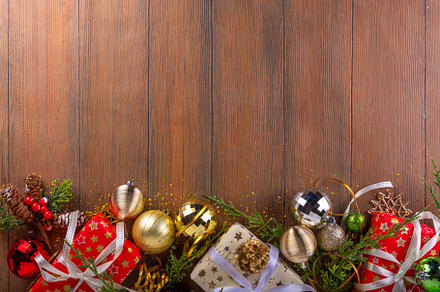 Christmas and New Year gift boxes background, a Holiday Photo by Rimma