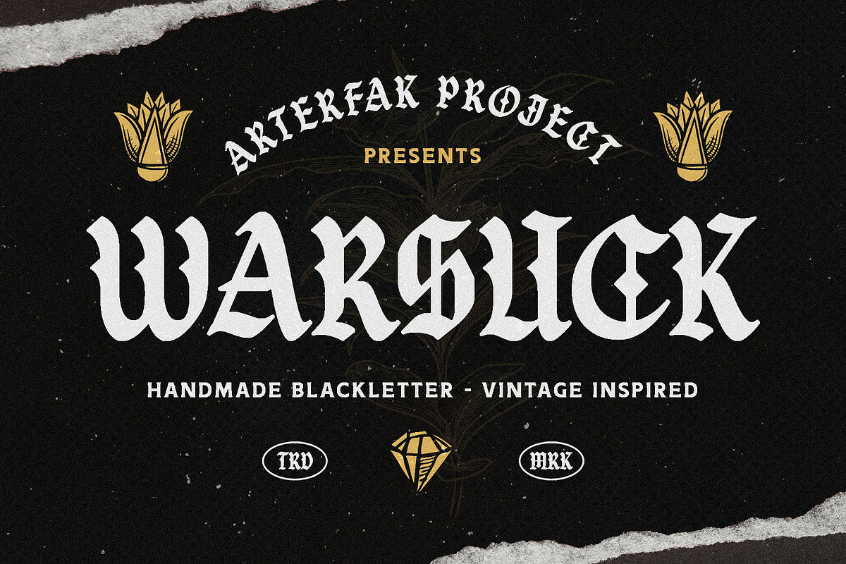 Warsuck - Hand Drawn Blackletter, a Blackletter Font by Arterfak Project (Photo 1 of 11)