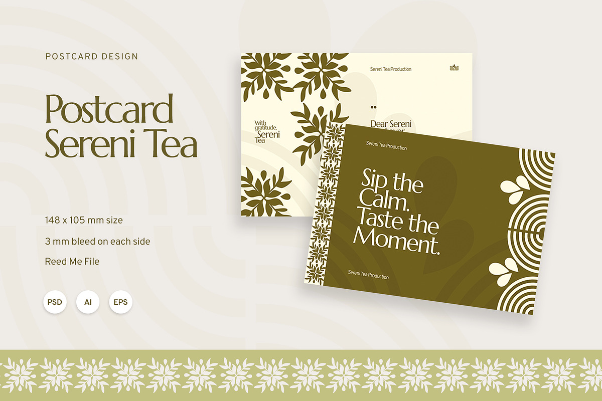 Sereni Tea - Postcard, a Card Template by Fannan Studio (Photo 1 of 3)