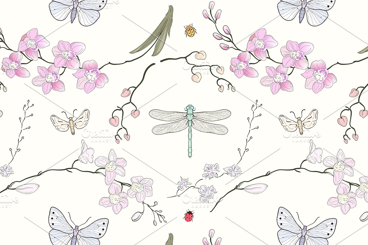 Glorious Orchid seamless patterns, a Pattern Graphic by YvY (Photo 4 of 5)