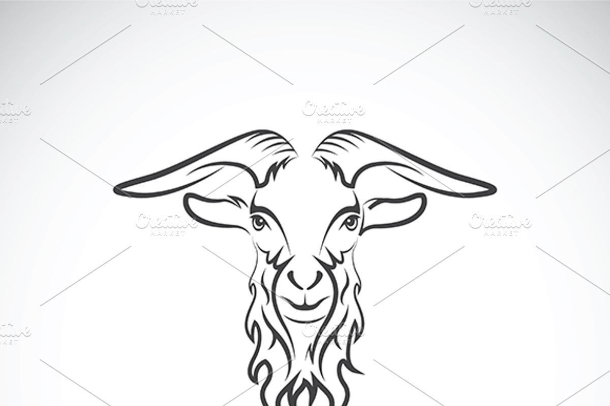 Vector of a goat head design. Animal, an Outline Icon by yod67