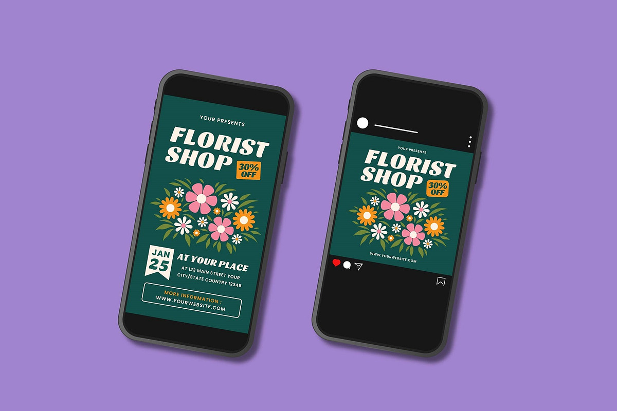 Florist Shop Flyer Set, a Flyer Template by Patria Ari (P4tcreativa) (Photo 3 of 4)