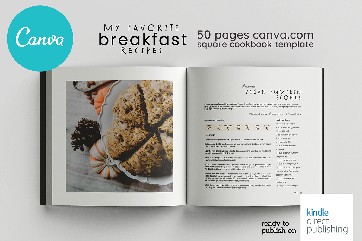 Canva Breakfast Cookbook Template, a Magazine Template by DeLaGranSiete (Photo 6 of 10)