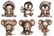 Cute Winter Animals Clipart, an Illustration by Craft Nest (Thumbnail 9 of 10)