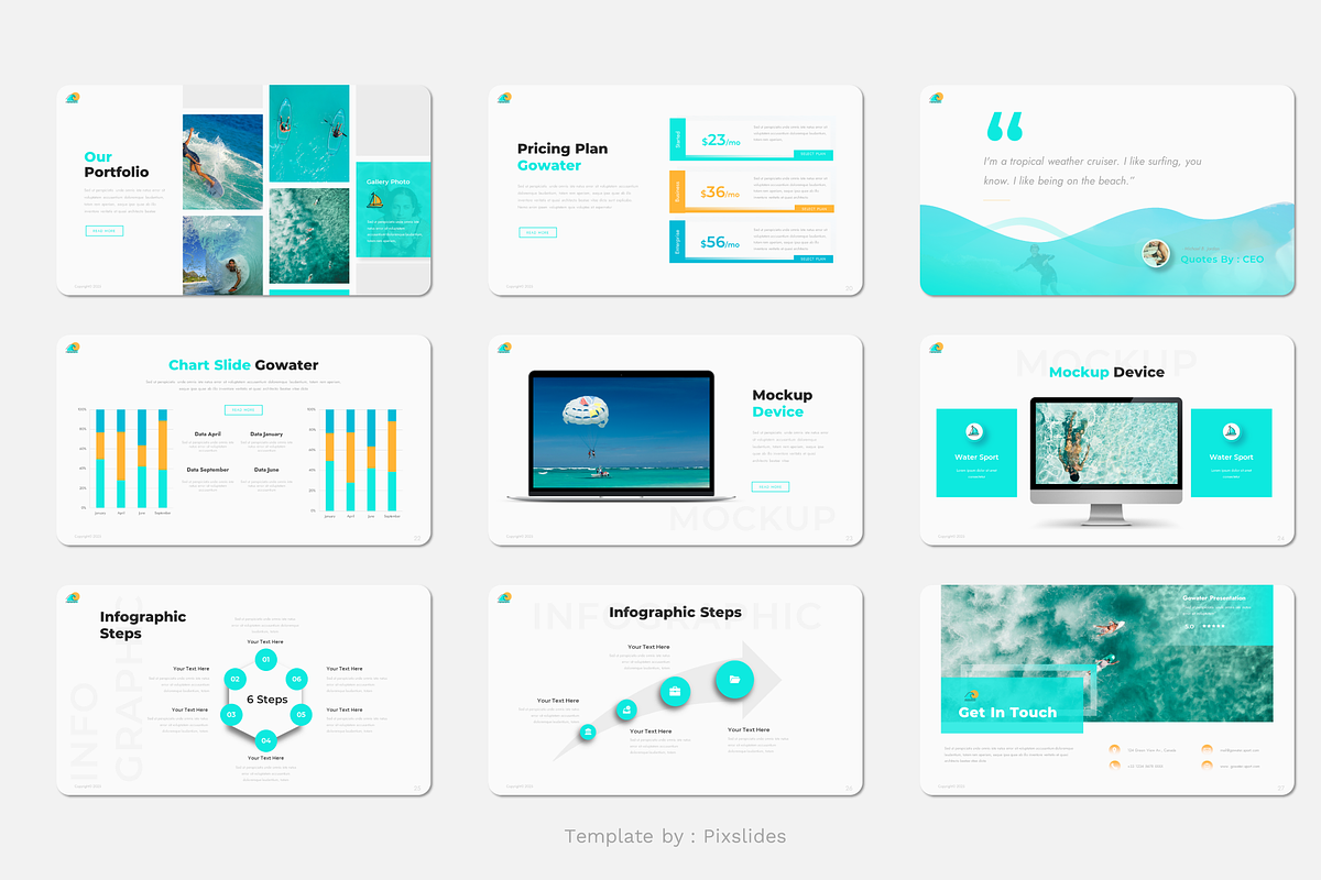 Water Sports & Surfing PowerPoint, a Presentation Template by Pixslides (Photo 5 of 6)