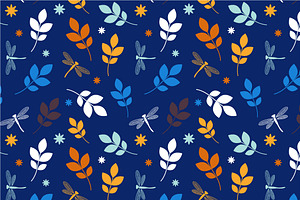 Seamless Pattern Blue Summer