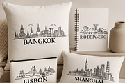 Famous City Names Line Art PNG, a Decorative Illustration by HeavensStar (Thumbnail 4 of 8)