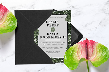 Tropical Monstera Invitation