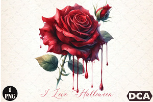 I Love Halloween PNG Roses PNG, an Illustration by DreamCafeArt