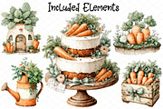 Carrot Easter Watercolor Clipart Set, an Illustration by cherrydesign (Thumbnail 2 of 4)