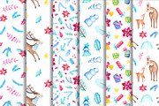 Christmas Deer Watercolor Clipart, an Animal Illustration by RabbitAndPencil (Thumbnail 5 of 9)