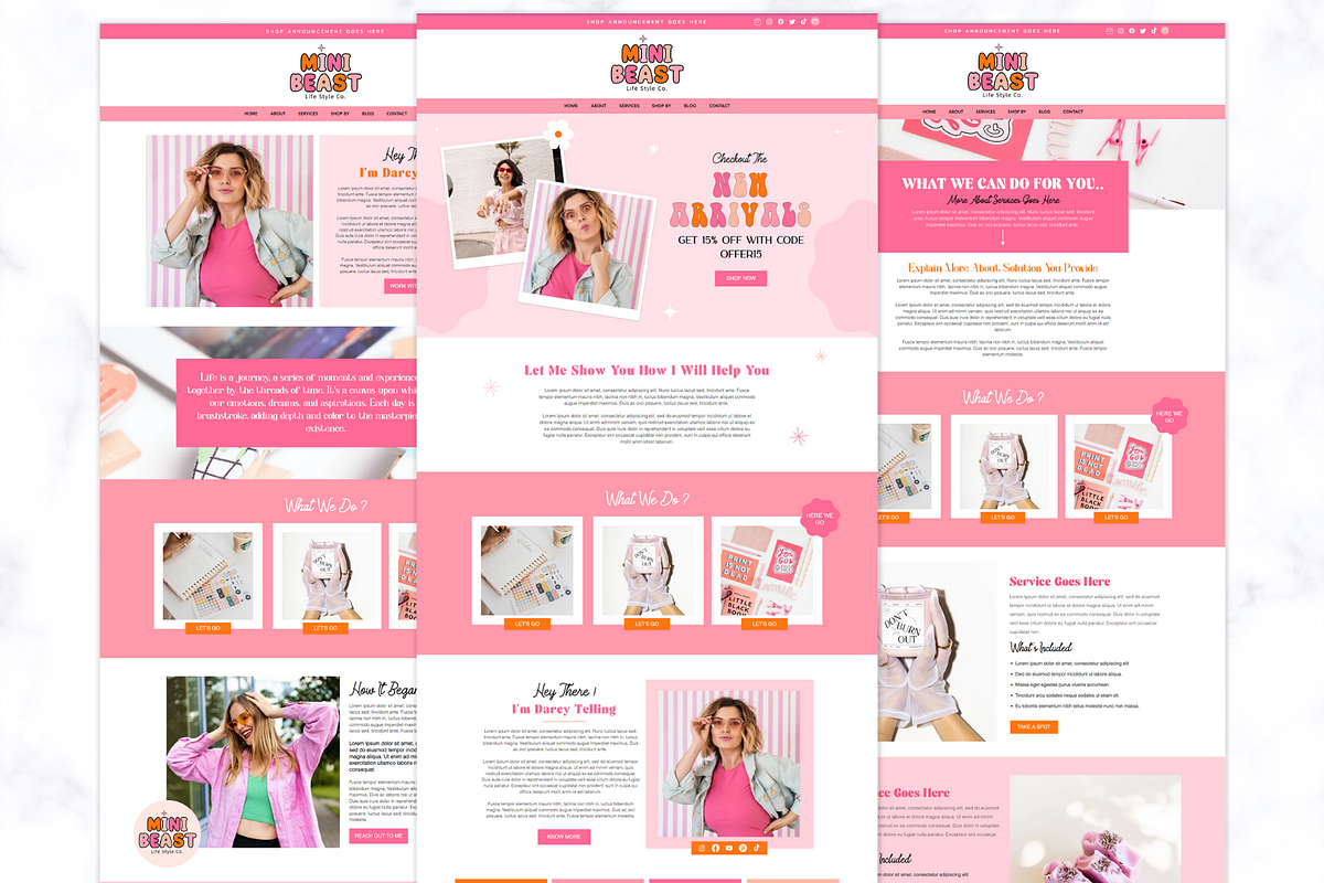 Pink Wix Website Template, a Wix Template by AdvertFox (Photo 2 of 9)
