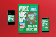 Green Beige World Aids Day Flyer Set, a Flyer Template by graphicook (Thumbnail 1 of 3)