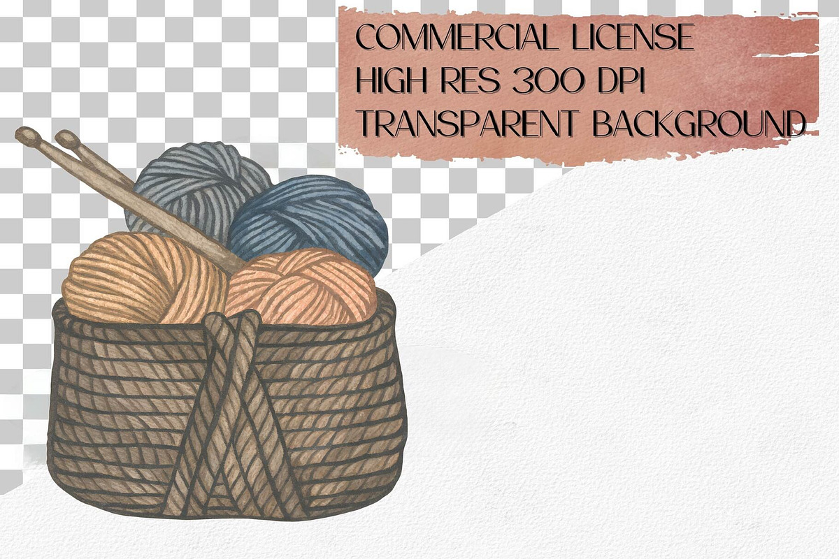 Watercolor Knitting Clipart Set, an Illustration by CropUp Creative (Photo 4 of 4)