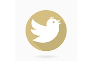 Flying Bird Vector Flat Icon, an Outline Icon by FineArtStudio (Thumbnail 1 of 3)