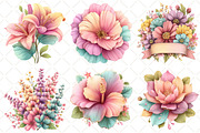 Watercolor Flower Clipart PNG, an Illustration by Black Bird Studio (Thumbnail 3 of 5)