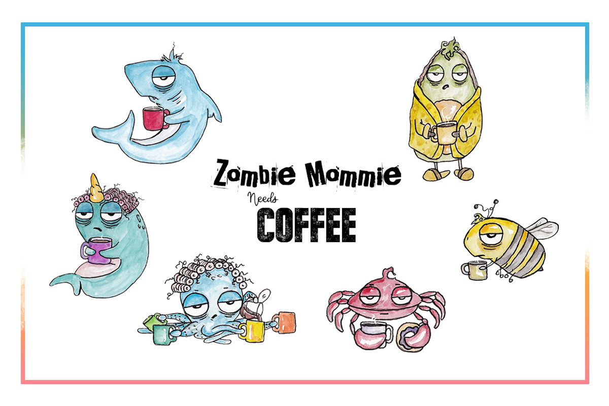 Coffee Zombie Critters, an Animal Illustration by Cuddle Bunnie Studio (Photo 4 of 4)