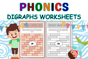 Digraph Worksheets Kindergarten, a Templates & Theme by Premium Digital Templates