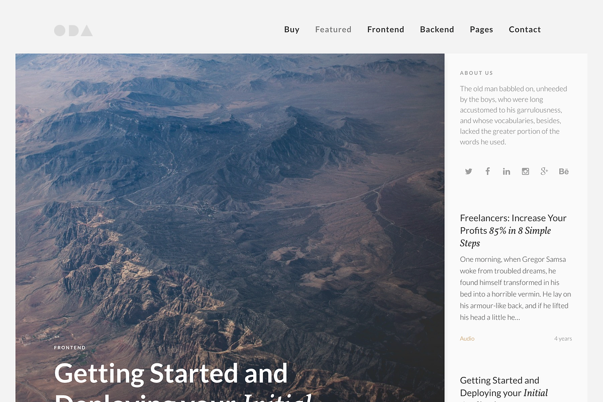 ODA - minimal WordPress theme, a WordPress Template by Burocrate shop (Photo 2 of 2)