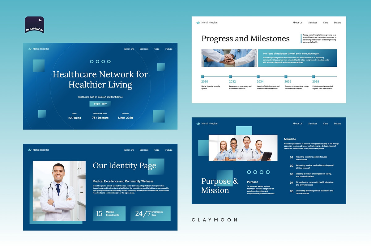 Medical Center & Healthcare Network, a Presentation Template by Claymoon Lab (Photo 3 of 7)