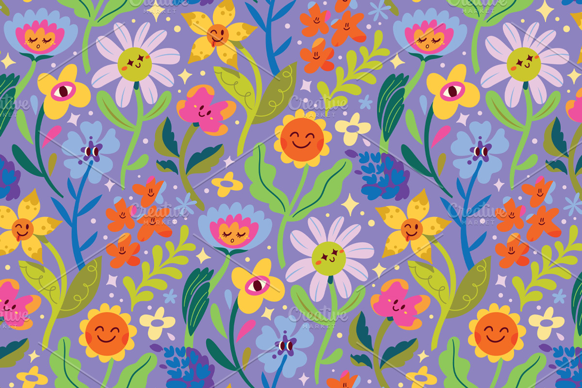 Happy Little Blooms, a Pattern Graphic by PenguinHouse (Photo 3 of 8)