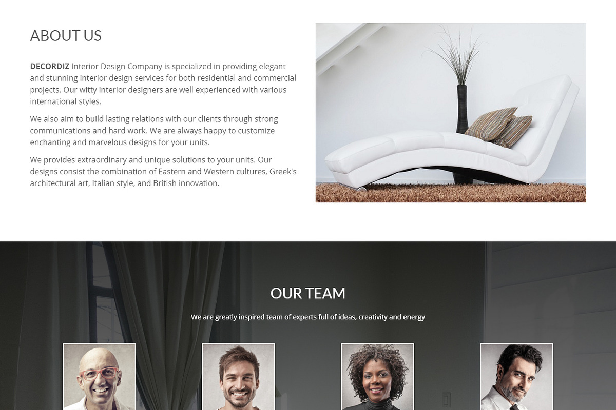 Decordiz - Interior Design Template, a Bootstrap Template by DotThemes (Photo 3 of 6)
