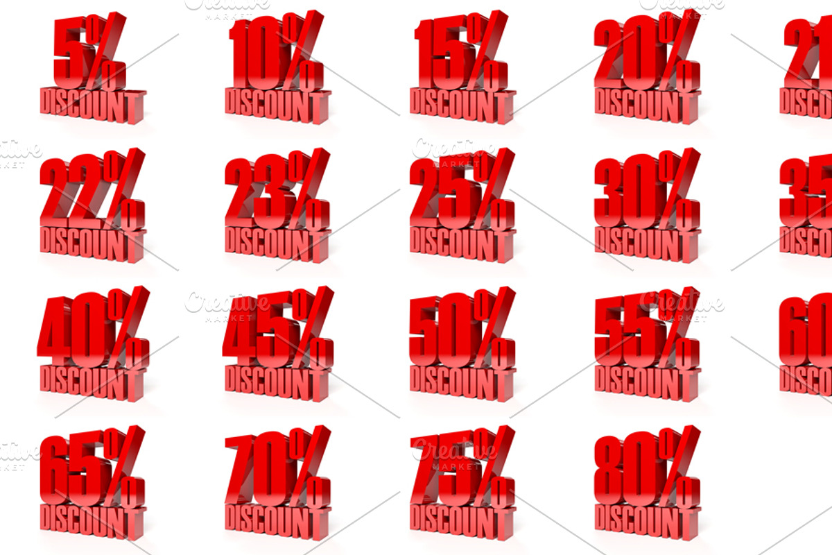 Big bundle of 3D percent discount, a Finance Illustration by sibgat (Photo 3 of 8)