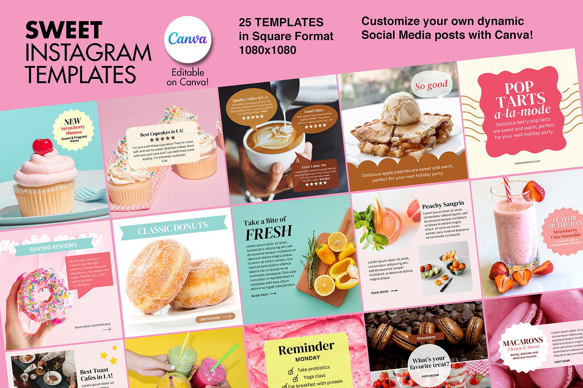 Sweet Instagram Square Templates, a Social Media Template by Spark Design (Photo 1 of 2)
