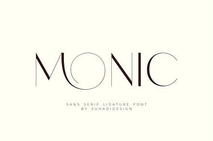 Monic - Modern Ligature Font, a Sans Serif Font by suhadidesign