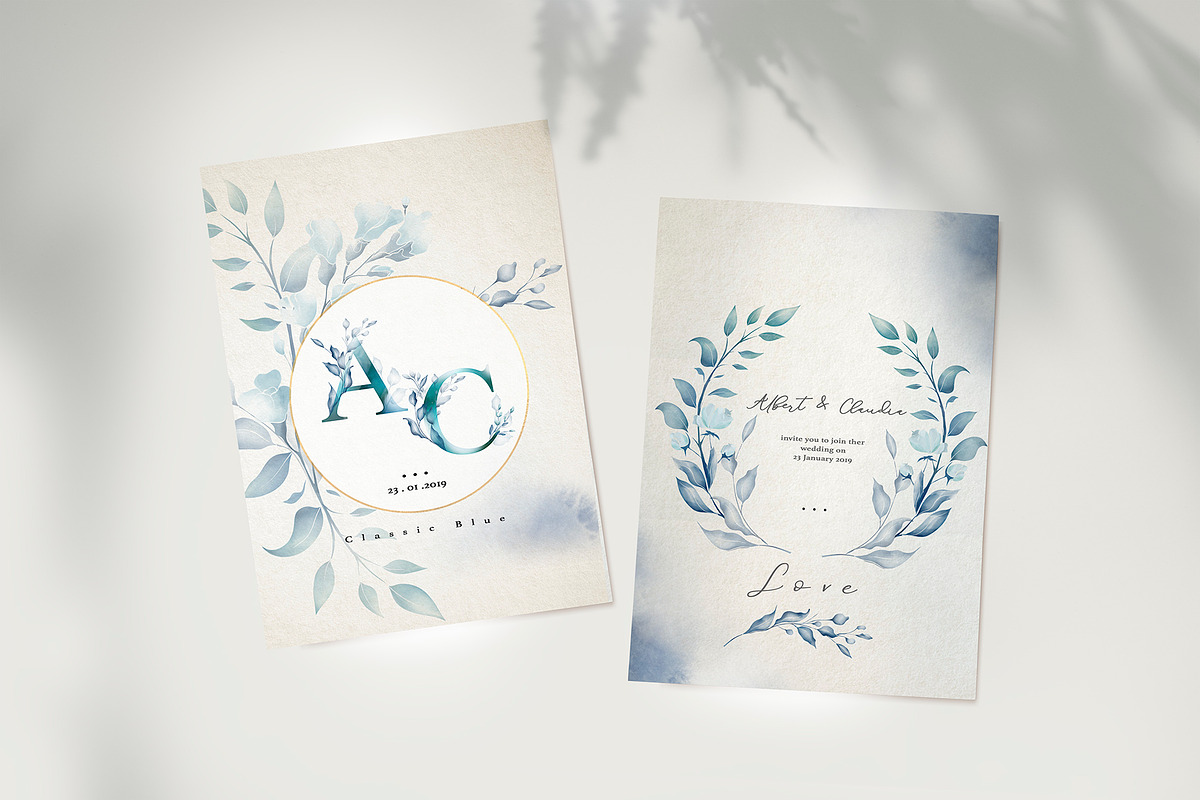 Classic Blue Watercolor Botanical, a Decorative Illustration by Papatongartist (Photo 4 of 10)