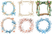 Coquette Coastal Summer Frame Bundle, an Illustration by Watercolor design (Thumbnail 5 of 5)