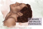 Procreate Drawing: Portrait Poses, a Shape Add-On by Design Resource Hub (Thumbnail 6 of 10)