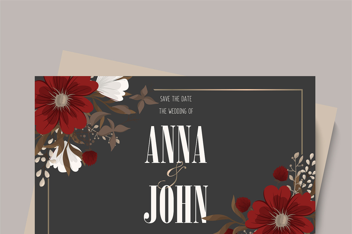 Wedding invitation card template, an Invitation Template by Doodle_flower