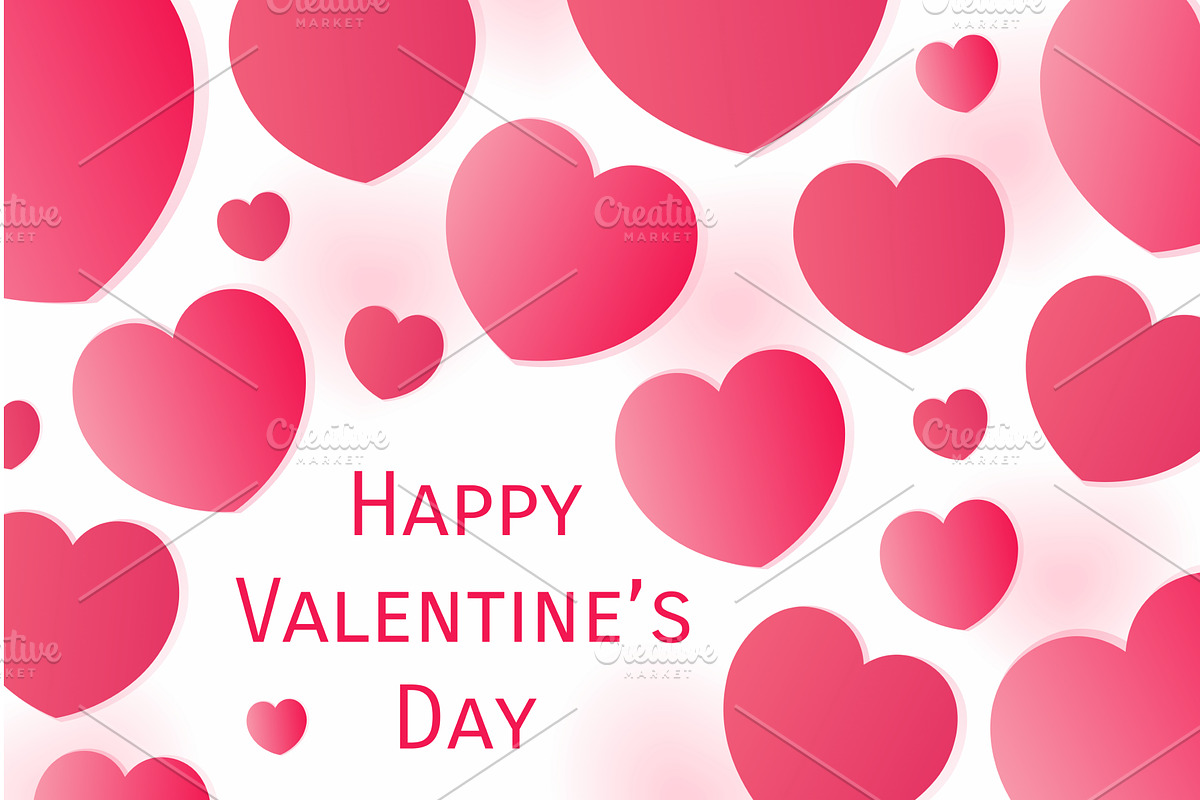 Red, pink hearts Valentines day, an Illustration by sceptical cactus