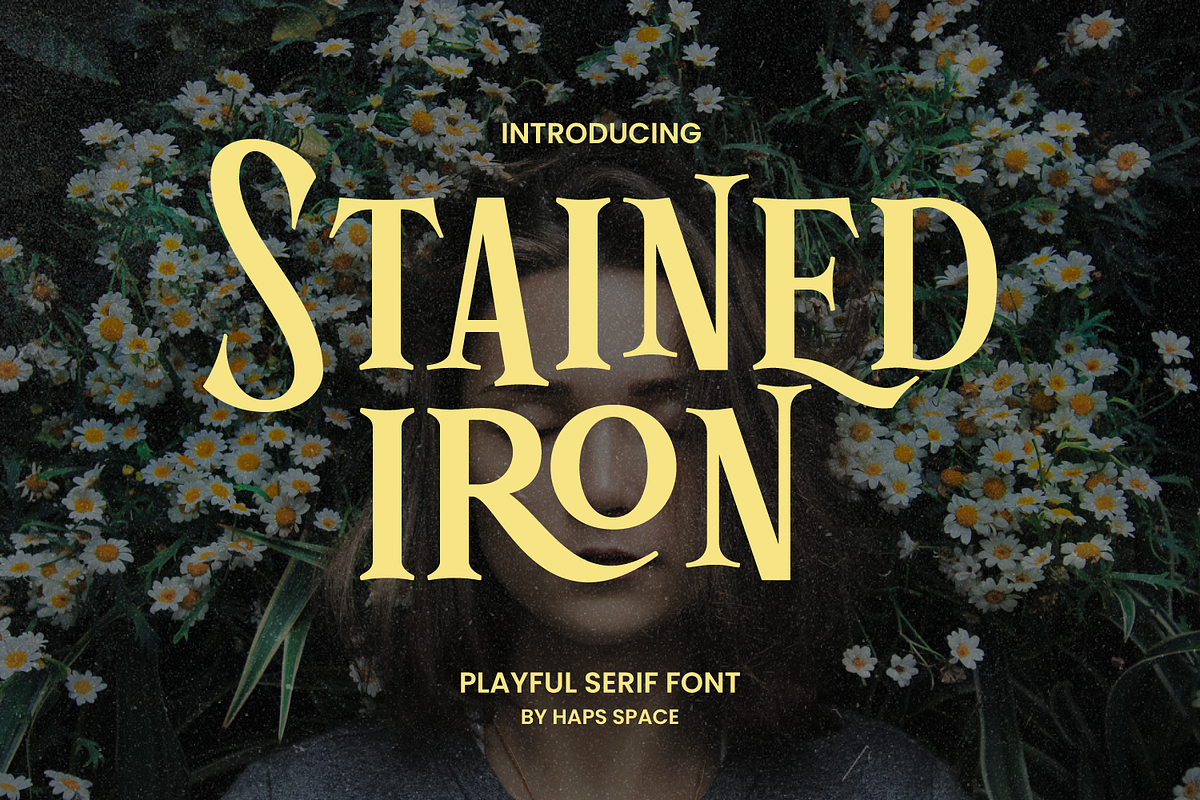 Stained Iron Playful Serif, a Serif Font by Haps Space (Photo 1 of 12)