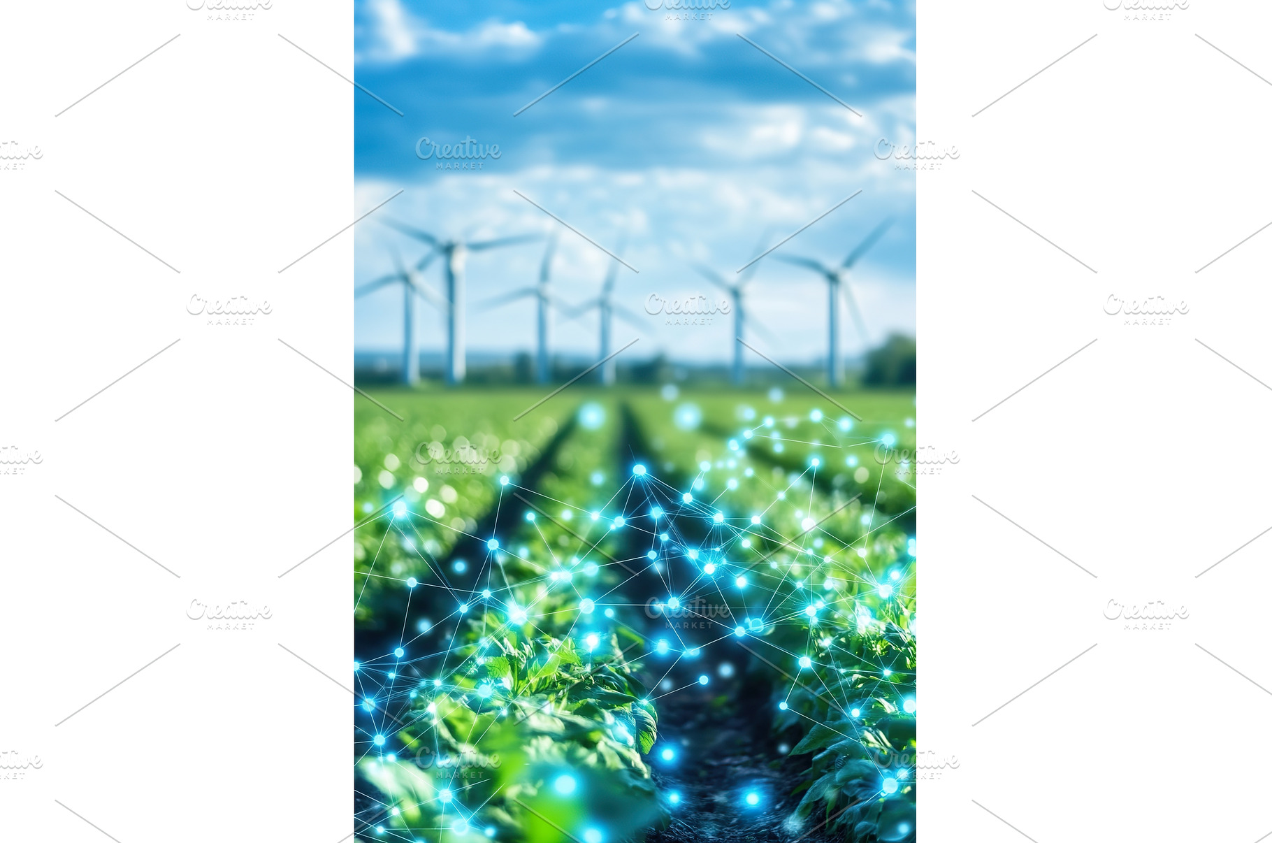 Smart agriculture in green fields, an Industrial Photo by Lermont51
