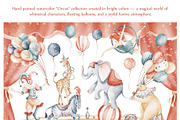 Cute Circus Watercolor Clipart Set, an Animal Illustration by LenArt (Thumbnail 2 of 18)