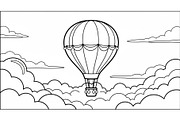 Hot Air Balloon Cloud Line Art bundl, an Illustration by Designer_Momina (Thumbnail 23 of 51)