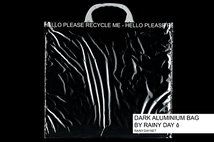 Dark plastic / aluminium bag mock-up