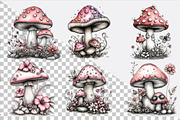 Whimsical Summer Mushroom Clipart, a Seasonal Illustration by SVGArt (Thumbnail 2 of 9)
