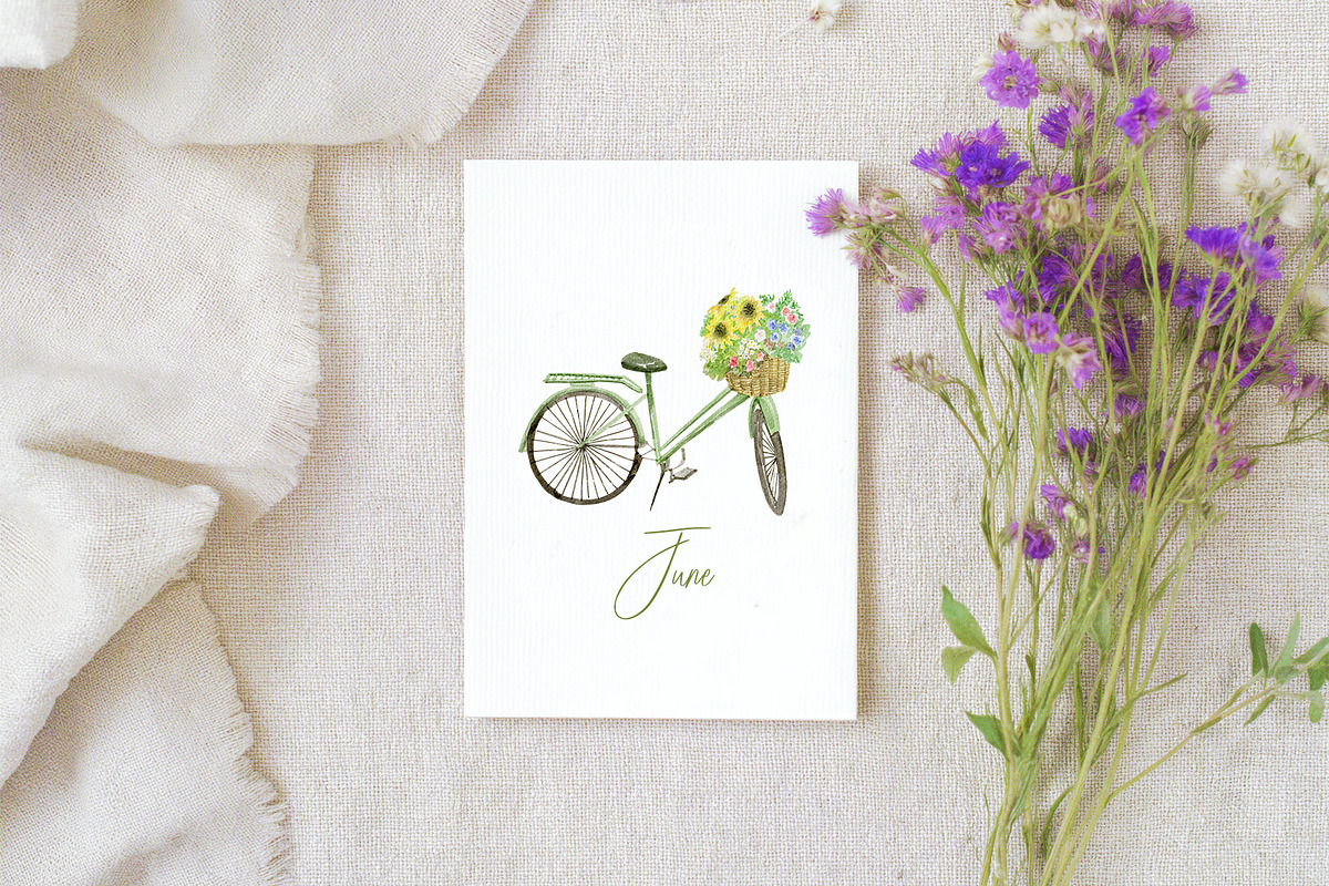 JUNE Watercolor Summer Collection, a Decorative Illustration by Kaleriia (Photo 12 of 15)